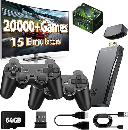 Retro Wireless Game Stick: 20,000+ Games & 4K HDMI