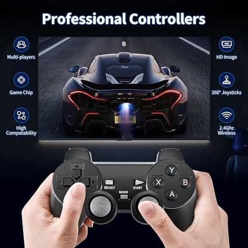 Wireless Retro Game Console: 21,600+ Games & Dual Controllers