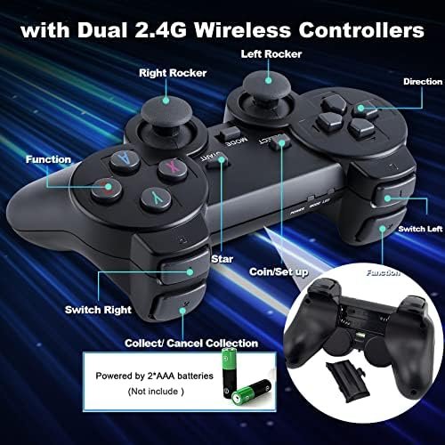 Wireless Retro Game Console: 21,600+ Games & Dual Controllers